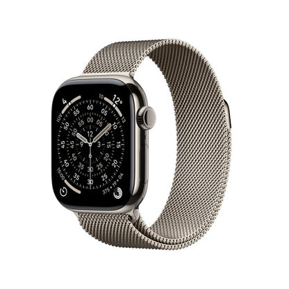 Apple Watch Series 11 GPS + Cellular 42mm Natural Titanium Case with Natural Milanese Loop
