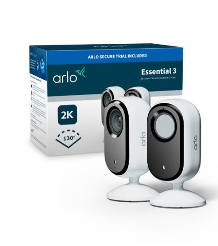 Arlo Essential 3 2K Indoor Security Camera 2-cam