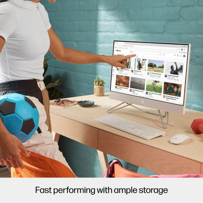 HP 24-cb1040na Intel® Core™ i5 i5-1235U 60.5 cm (23.8") 1920 x 1080 pixels All-in-One PC 8 GB DDR4-SDRAM 512 GB SSD NVIDIA GeForce MX450 Windows 11 Home Wi-Fi 5 (802.11ac) White