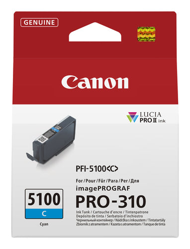 Canon 6953C001/PFI-5100C Ink cartridge cyan 842 Photos for Canon IPF PRO-310