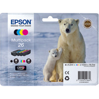 Epson C13T26164010/26 Ink cartridge multi pack Bk,C,M,Y 220pg + 3x300pg, 6ml + 3x5ml Pack=4 for Epson XP 600