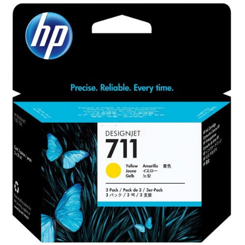 HP CZ136A/711 Ink cartridge yellow 29ml Pack=3 for HP DesignJet T 520
