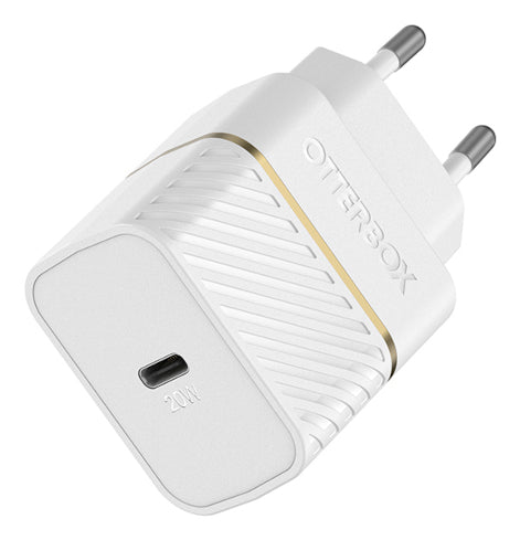 OtterBox EU Wall Charger 20W - 1X USB-C 20W USB-PD + USB C-Lightning Cable 1m, Cloud Dust White