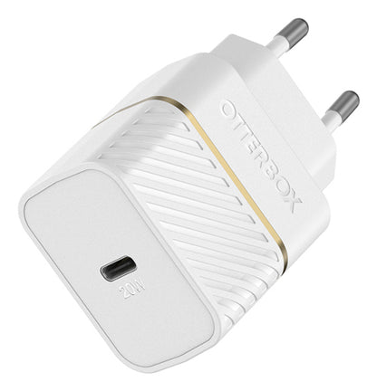 OtterBox EU Wall Charger 20W - 1X USB-C 20W USB-PD + USB C-Lightning Cable 1m, Cloud Dust White