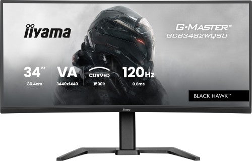 iiyama GCB3482WQSU-B1 computer monitor 86.4 cm (34") 3440 x 1440 pixels UltraWide Quad HD LED Black