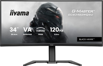 iiyama GCB3482WQSU-B1 computer monitor 86.4 cm (34") 3440 x 1440 pixels UltraWide Quad HD LED Black