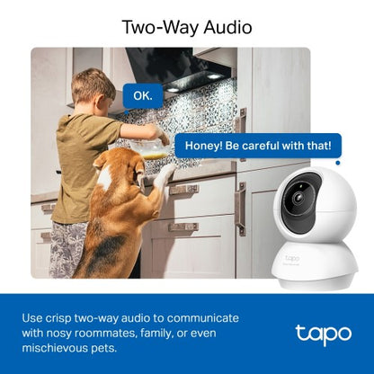 TP-Link Tapo Pan/Tilt AI Home Security Wi-Fi Camera SPEC: 3K 5MP (2880×1620), 2.4 GHz, Horizontal 360º