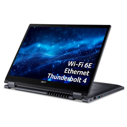 Acer TravelMate TMP414RN-53 I31315U 8/256 W11P EDU Intel® Core™ i3 i3-1315U Hybrid (2-in-1) 35.6 cm (14") Touchscreen WUXGA 8 GB DDR4-SDRAM 256 GB SSD Wi-Fi 6 (802.11ax) Windows 11 Pro Education Black