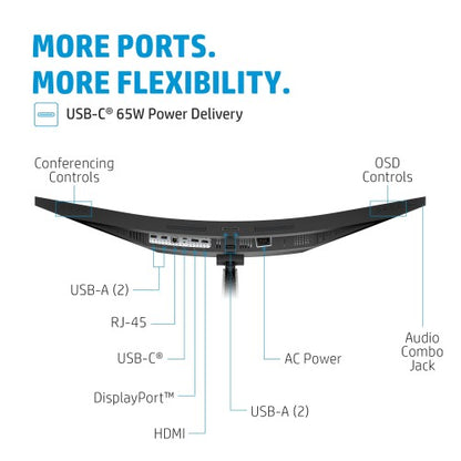 HP E-Series E34m G4 WQHD Curved USB-C Conferencing Monitor