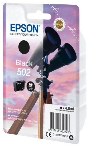 Epson C13T02V14010/502 Ink cartridge black, 210 pages 4,6ml for Epson XP 5100