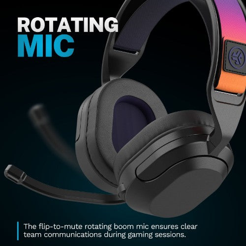 JLab Nightfall Headset Wireless Head-band Gaming USB Type-C Bluetooth Black