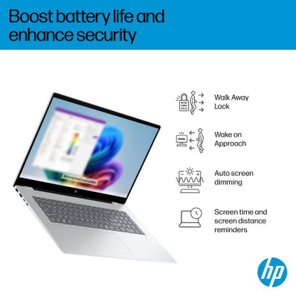 HP OmniBook 7 17-dc0003na Copilot+ PC Intel Core Ultra 7 256V Laptop 43.9 cm (17.3") Touchscreen Full HD 16 GB LPDDR5x-SDRAM 1 TB SSD Wi-Fi 7 (802.11be) Windows 11 Home Silver