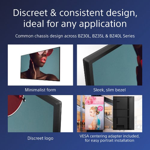 Sony FW-75BZ40L Signage Display Digital signage flat panel 190.5 cm (75") LCD Wi-Fi 700 cd/m² 4K Ultra HD Black Android 24/7