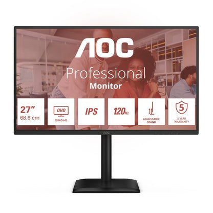 AOC E4 Q27E4U computer monitor 68.6 cm (27") 2560 x 1440 pixels Quad HD LED Black