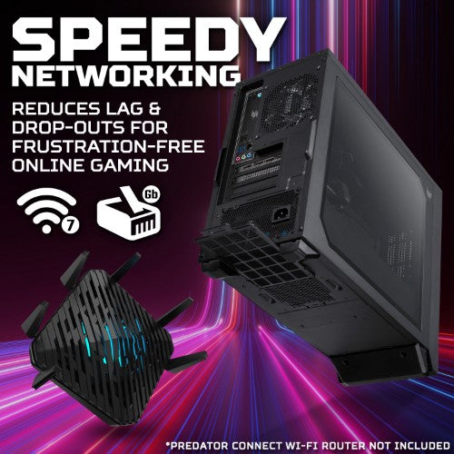 Acer Predator PO3-665 Gaming Desktop - Intel Core i5-14400F, 16GB RAM, 512GB SSD, NVIDIA GeForce RTX 5060, Windows 11, Black