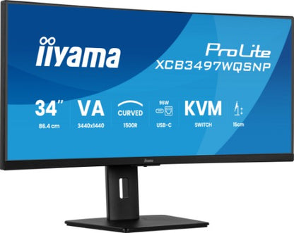 iiyama ProLite XCB3497WQSNP-B1 computer monitor 86.4 cm (34") 3440 x 1440 pixels UltraWide Quad HD LED Black
