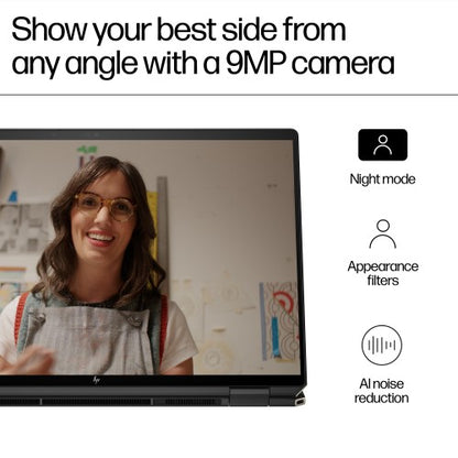 HP Spectre x360 16-aa0000na Intel Core Ultra 7 155H Hybrid (2-in-1) 40.6 cm (16") Touchscreen 3K 32 GB LPDDR5x-SDRAM 2 TB SSD NVIDIA GeForce RTX 4050 Wi-Fi 7 (802.11be) Windows 11 Home AI PC Black