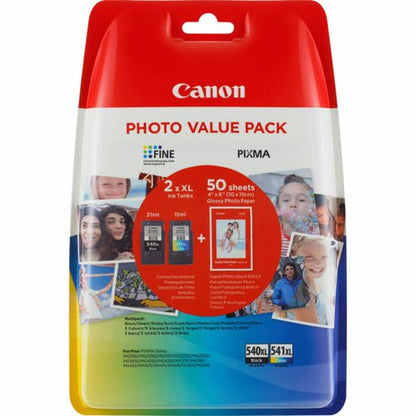 Canon 5224B007/PG-540L+CL-541XL Printhead cartridge multi pack black + color + Photopaper 10x15cm 50 sheet Pack=2 for Canon Pixma MG 2150/MX 370