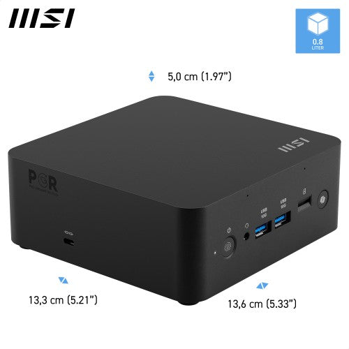MSI Cubi NUC AI+ 2MG Intel Core Ultra 7 258V, Desktop PC, NUC, SFF, Mini Computer, HTPC, (32GB RAM, 1TB Storage, Windows 11 PRO NextGen Premium), Intel Arc Graphics/Embedded DDR5/Dual ThunderBolt 4/HDMI/Dual LAN/WiFi 6E/BT 5.3/VESA