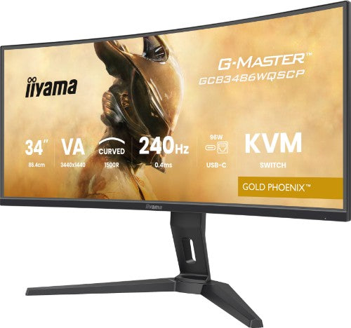 iiyama G-MASTER GCB3486WQSCP-B1 computer monitor 86.4 cm (34") 3440 x 1440 pixels UltraWide Quad HD Black