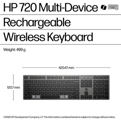 HP 720 Multi-Device Rechargeable Wireless Keyboard