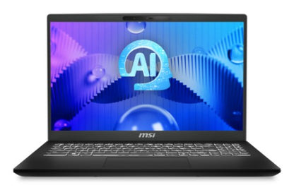 MSI Modern 15 H AI C1MG-003UK Intel Core Ultra 5 125H Laptop 39.6 cm (15.6") Full HD 16 GB DDR5-SDRAM 512 GB SSD Wi-Fi 6E (802.11ax) Windows 11 Home Black
