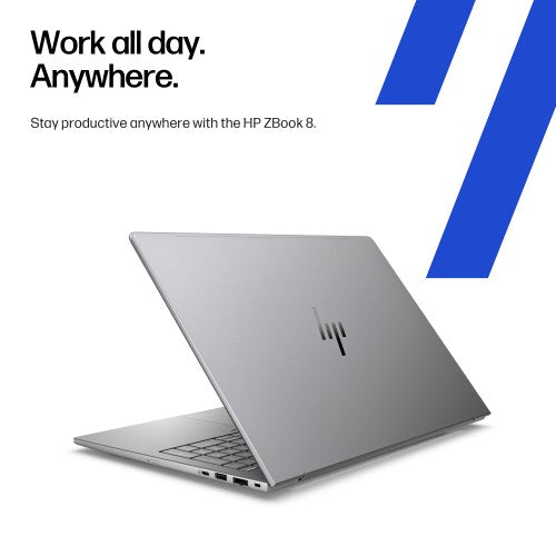 HP ZBook 8 G1i Data Science Intel Core Ultra 9 285H Mobile workstation 40.6 cm (16") WUXGA 8 GB DDR5-SDRAM 1 TB SSD NVIDIA RTX 500 Ada Wi-Fi 7 (802.11be) Windows 11 Pro AI Workstation, AI PC Silver
