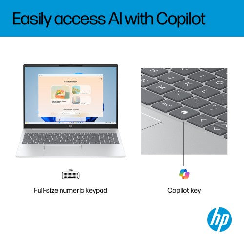 HP OmniBook 5 16-ba1005na Intel® Core™ i3 i3-1315U Laptop 40.6 cm (16") 2K 8 GB LPDDR5-SDRAM 512 GB SSD Wi-Fi 6 (802.11ax) Windows 11 Home Silver