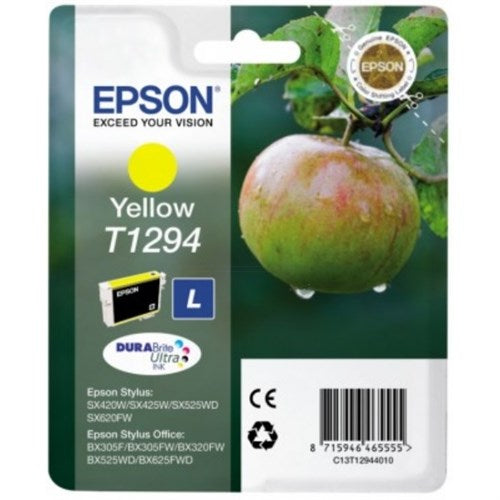 Epson C13T12944010/T1294 Ink cartridge yellow, 515 pages ISO/IEC 24711 7ml for Epson Stylus BX 320/SX 235 W/SX 420/SX 525/WF 3500