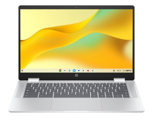 HP Chromebook x360 14b-cd0002na Intel® N N100 35.6 cm (14") Touchscreen HD 4 GB LPDDR5-SDRAM 128 GB eUFS Wi-Fi 6 (802.11ax) ChromeOS Silver