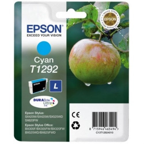 Epson C13T12924010/T1292 Ink cartridge cyan, 460 pages ISO/IEC 24711 7ml for Epson Stylus BX 320/SX 235 W/SX 420/SX 525/WF 3500