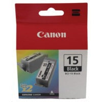 Canon 8190A002/BCI-15BK Ink cartridge black twin pack, 2x80 pages/5% 5.3ml Pack=2 for Canon I 70/Pixma IP 90