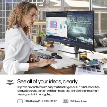 HP Series 7 Pro 39.7 inch 5K2K Conferencing Monitor - 740pm PVC Free