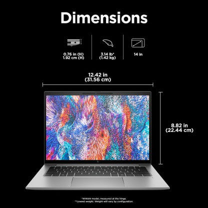 HP ZBook Firefly G11 A AMD Ryzen™ 7 8840HS Mobile workstation 35.6 cm (14") WUXGA 16 GB DDR5-SDRAM 512 GB SSD Wi-Fi 6E (802.11ax) Windows 11 Pro AI PC Grey