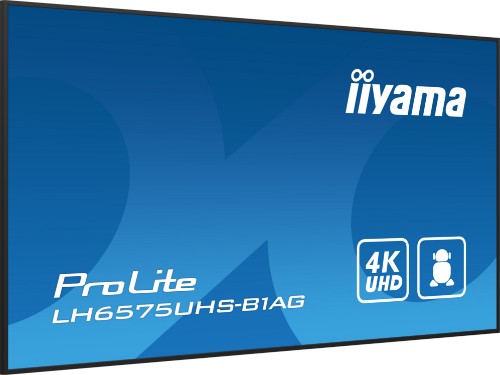 iiyama ProLite Digital signage flat panel 163.8 cm (64.5") LCD Wi-Fi 500 cd/m² 4K Ultra HD Black Built-in processor Android 11 24/7