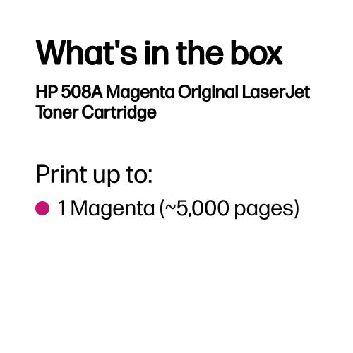 HP CF363A/508A Toner cartridge magenta, 5K pages ISO/IEC 19798 for HP CLJ M 552