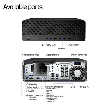 HP EliteDesk 8 G1i AI Intel Core Ultra 5 235 16 GB DDR5-SDRAM 1 TB SSD NVIDIA RTX A400 Windows 11 Pro SFF PC AI PC Black
