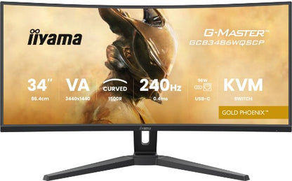 iiyama G-MASTER GCB3486WQSCP-B1 computer monitor 86.4 cm (34") 3440 x 1440 pixels UltraWide Quad HD Black