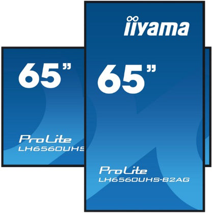 iiyama LH6560UHS-B2AG Signage Display Digital A-board 163.8 cm (64.5") LED Wi-Fi 500 cd/m² 4K Ultra HD Black Built-in processor Android 11 24/7