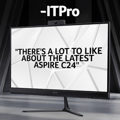 Acer Aspire C24-B All-in-One Desktop - Intel N150, 8GB, 256GB SSD, Integrated Graphics, 23.8" Full HD, Windows 11, Black