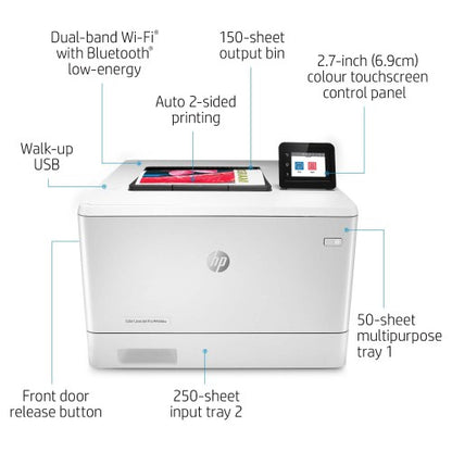 HP Color LaserJet Pro M454dw, Print, Front-facing USB printing; Two-sided printing