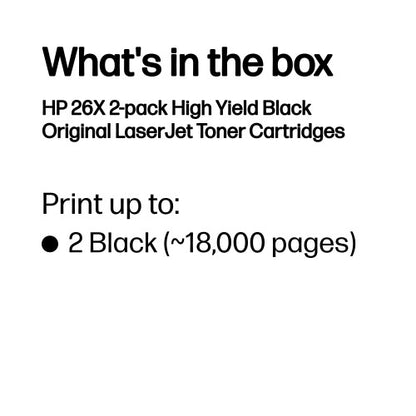 HP CF226XD/26X Toner cartridge high-capacity twin pack, 2x9K pages ISO/IEC 19752 Pack=2 for HP LaserJet M 402/e