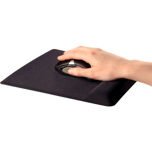 Fellowes Mouse Mat Wrist Support - Health-V Mouse Pad with Antibacterial Protection - Ergonomic Mouse Mat for Computer, Laptop, Home Office Use - Black