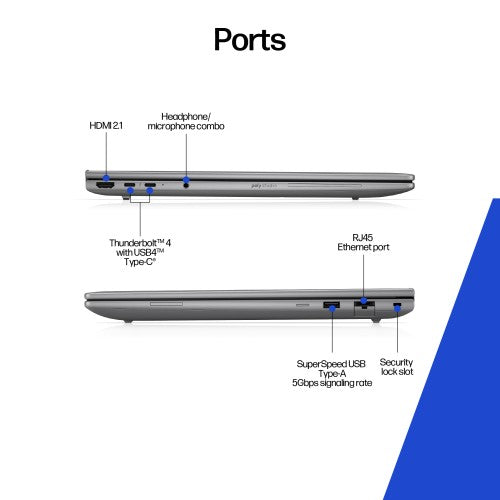 HP ZBook 8 G1i Wolf Pro Security Edition- Data Science Intel Core Ultra 7 255H Mobile workstation 40.6 cm (16") 2.5K 16 GB DDR5-SDRAM 512 GB SSD NVIDIA RTX 500 Ada Wi-Fi 7 (802.11be) Windows 11 Pro AI Workstation, AI PC Silver