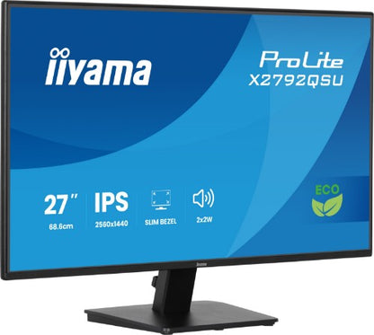 iiyama ProLite X2792QSU-B1 computer monitor 68.6 cm (27") 2560 x 1440 pixels Quad HD Black