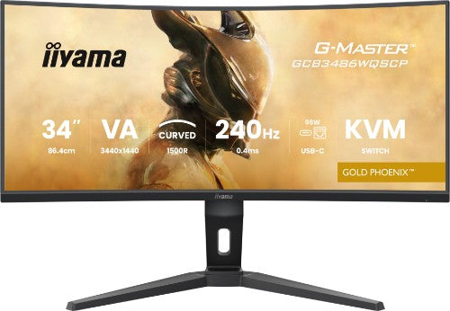 iiyama G-MASTER GCB3486WQSCP-B1 computer monitor 86.4 cm (34") 3440 x 1440 pixels UltraWide Quad HD Black