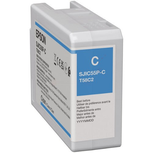 Epson C13T58C240/SJI-C-55-C Ink cartridge cyan 80ml for Epson ColorWorks D 6000
