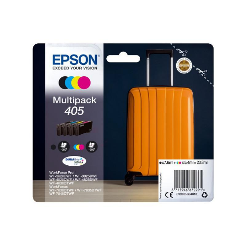 Epson C13T05G64010/405 Ink cartridge multi pack Bk,C,M,Y, 4x1.25K pages 23.8ml 7,6ml + 3x5,4ml Pack=4 for Epson WF-3820/7830