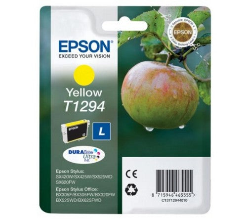 Epson C13T12944010/T1294 Ink cartridge yellow, 515 pages ISO/IEC 24711 7ml for Epson Stylus BX 320/SX 235 W/SX 420/SX 525/WF 3500