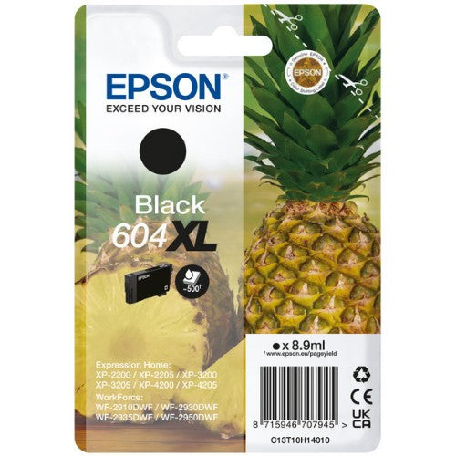 Epson C13T10H14010/604XL Ink cartridge black high-capacity, 500 pages 8,9ml for Epson XP-2200